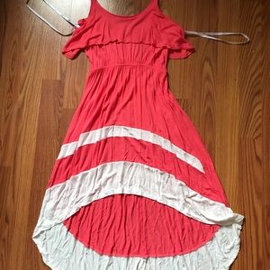 Pink and white high-low summer dress size small